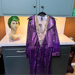 Full Joker Costume with Wig and Makeup